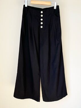 Blue Rain Linen Blend Wide Leg Pants